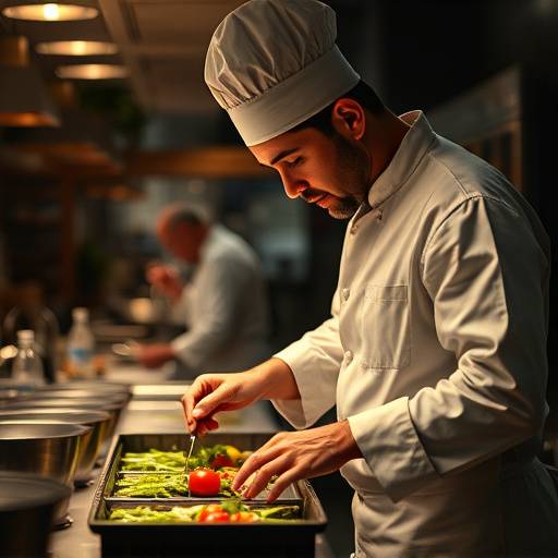 Captura de pantalla de un programa de cocina producido por Élite Films, mostrando un chef preparando un plato.